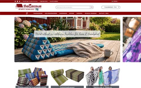 Skärmdump av Thaidecco.se webbutik
